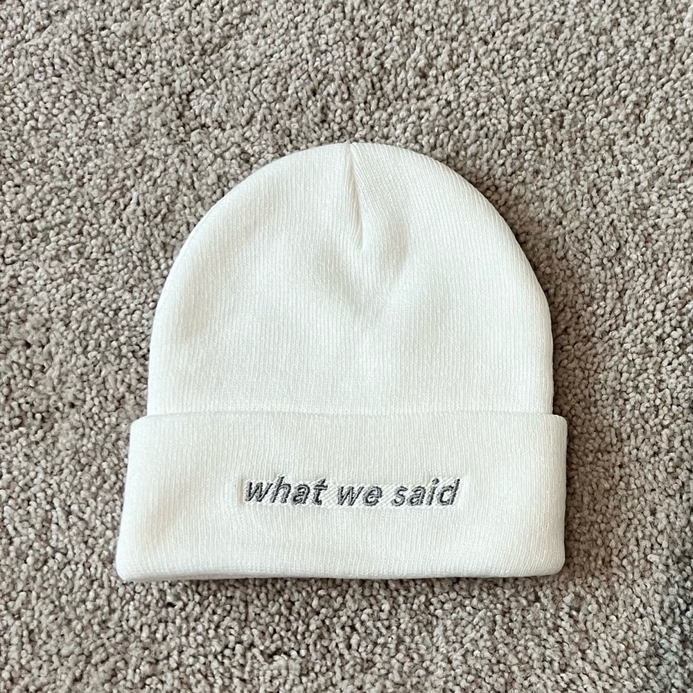 What We Said Podcast Knit Cuffed Beanie